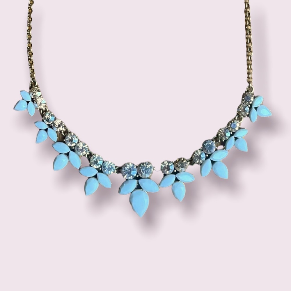 J.Crew Opaque White Cluster Rhinestone Statement Necklace